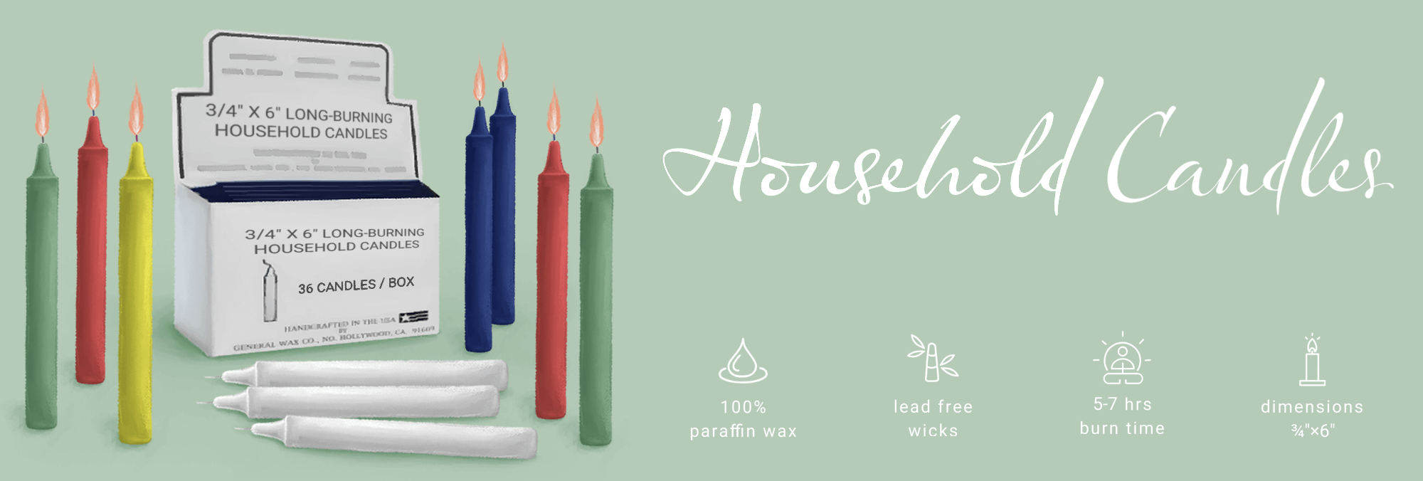 Household Candles 6"